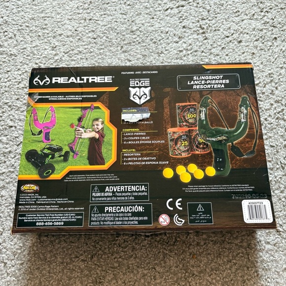 Realtree Slingshot Toy with 6 Foam Balls and 3 Plastic Cans Set Play - Picture 2 of 3